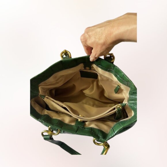 Coach Green Ashley Embossed Leather Alligator - RARE - Picture 3 of 5